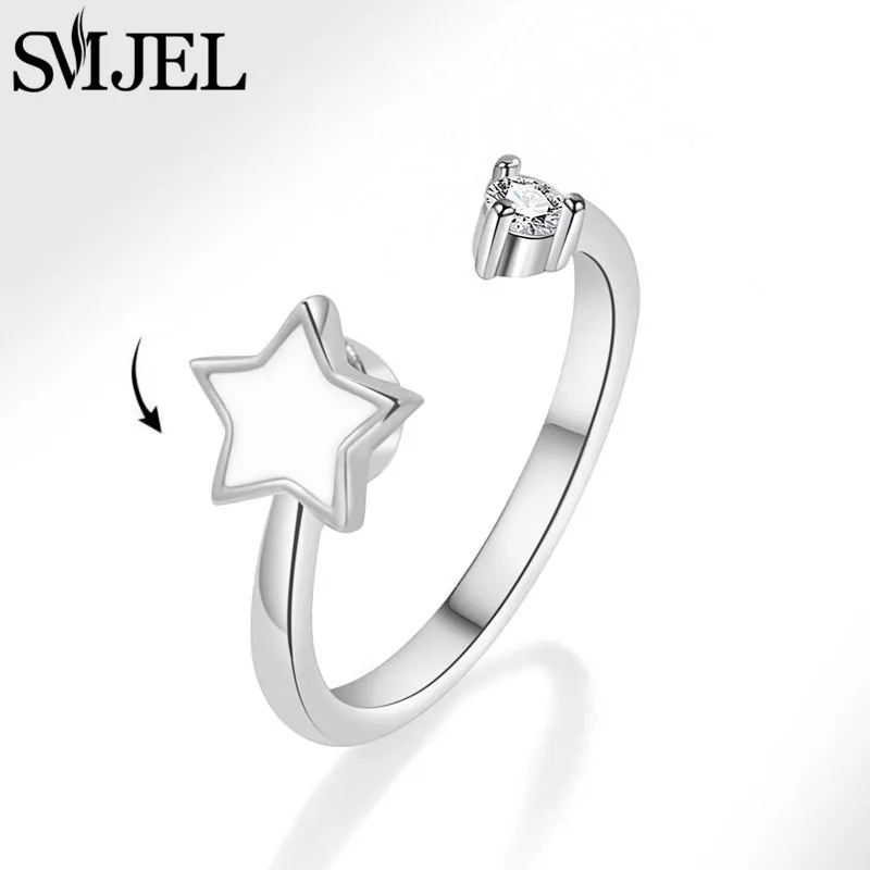 New Sunflower Anxiety Ring Fidget Spinner Rings for Women Cute Butterfly Hummingbird Charms Finger Ring Anti Stress Rotate Gifts