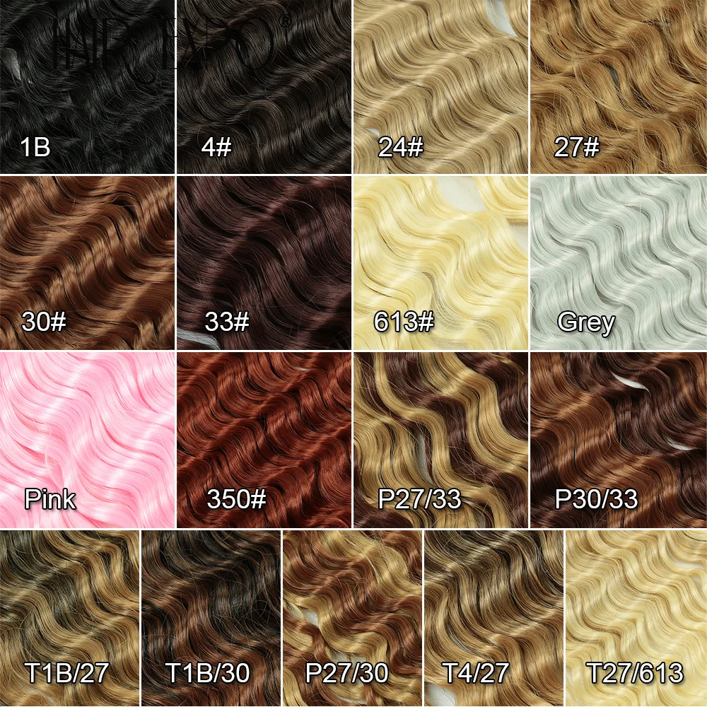 30Inch Deep Wave Twist Crochet Hair Synthetic Deep Curly Braiding Hair Extension Ombre Bohemian Ocean Wave Braids Hair For Women