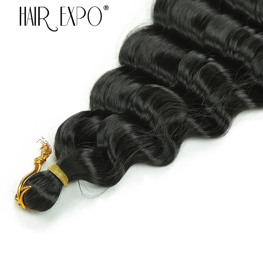 30Inch Deep Wave Twist Crochet Hair Synthetic Deep Curly Braiding Hair Extension Ombre Bohemian Ocean Wave Braids Hair For Women