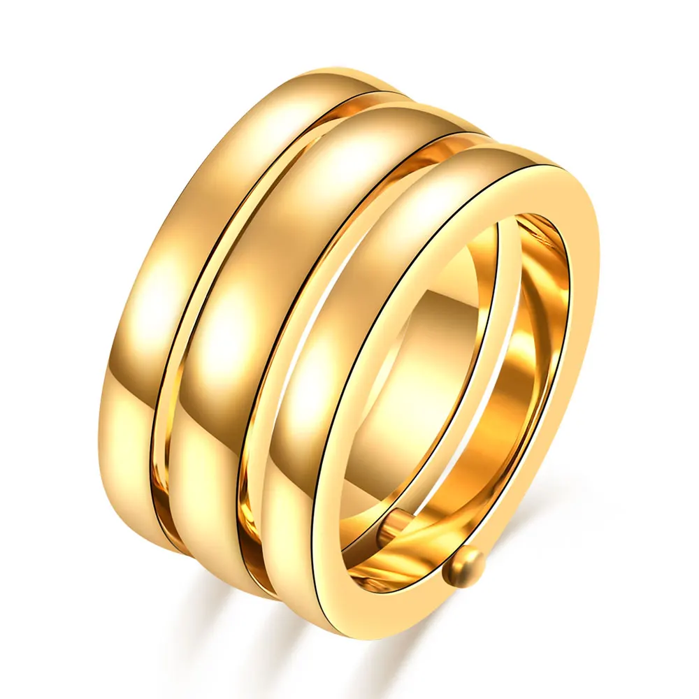 Classic 3 Finger Ring For Women Fashion Stainless Steel 3 Pieces/Set Ring Engagement Wedding Lady Finger Jewelry Wholesale
