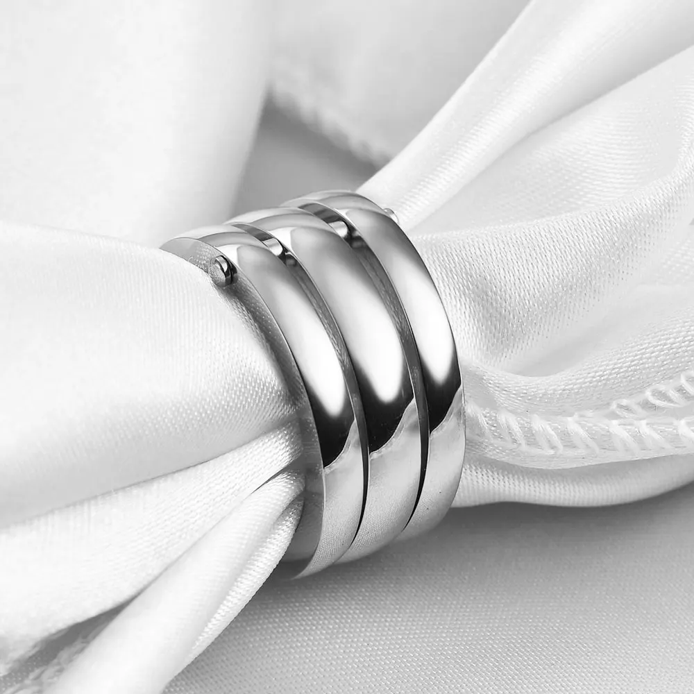 Classic 3 Finger Ring For Women Fashion Stainless Steel 3 Pieces/Set Ring Engagement Wedding Lady Finger Jewelry Wholesale