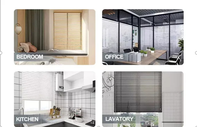 Custom-made PVC Fauxwood Venetian Window Blinds Wood Shutters Basswood Paulownia Wood Window Blinds Smart HOME DECOR