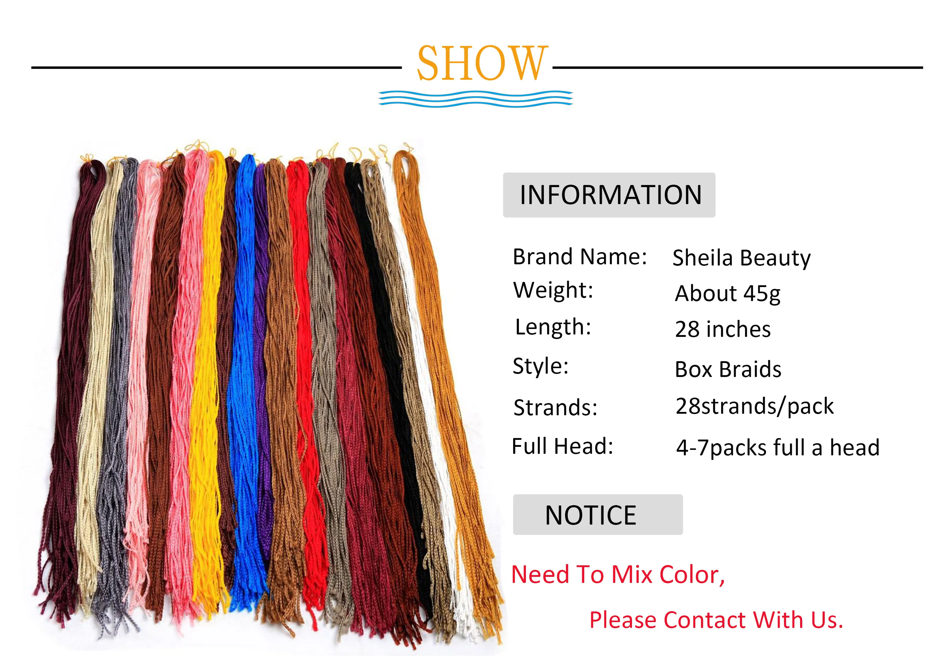 Zizi Braids Synthetic Crochet Hair Colored Box Braids Deep Wave Hair Long Senegalse Twist Braiding Hair Extensions for Russia