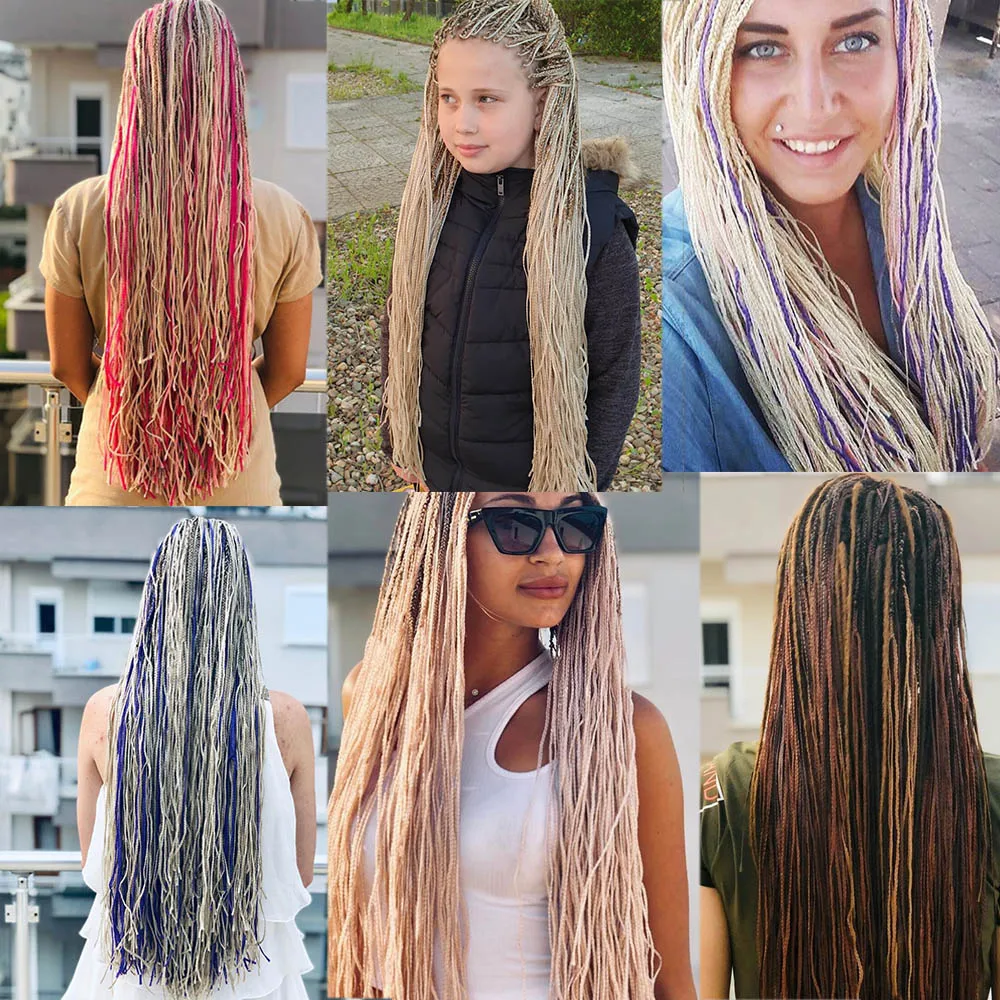 Zizi Braids Synthetic Crochet Hair Colored Box Braids Deep Wave Hair Long Senegalse Twist Braiding Hair Extensions for Russia