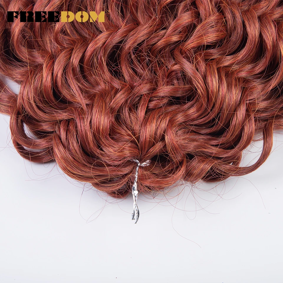FREEDOM 10inches Synthetic Deep Wavy Twist Crochet Braids Hair Ombre Afro Curly Braiding Hair Extensions High Temperature Fiber