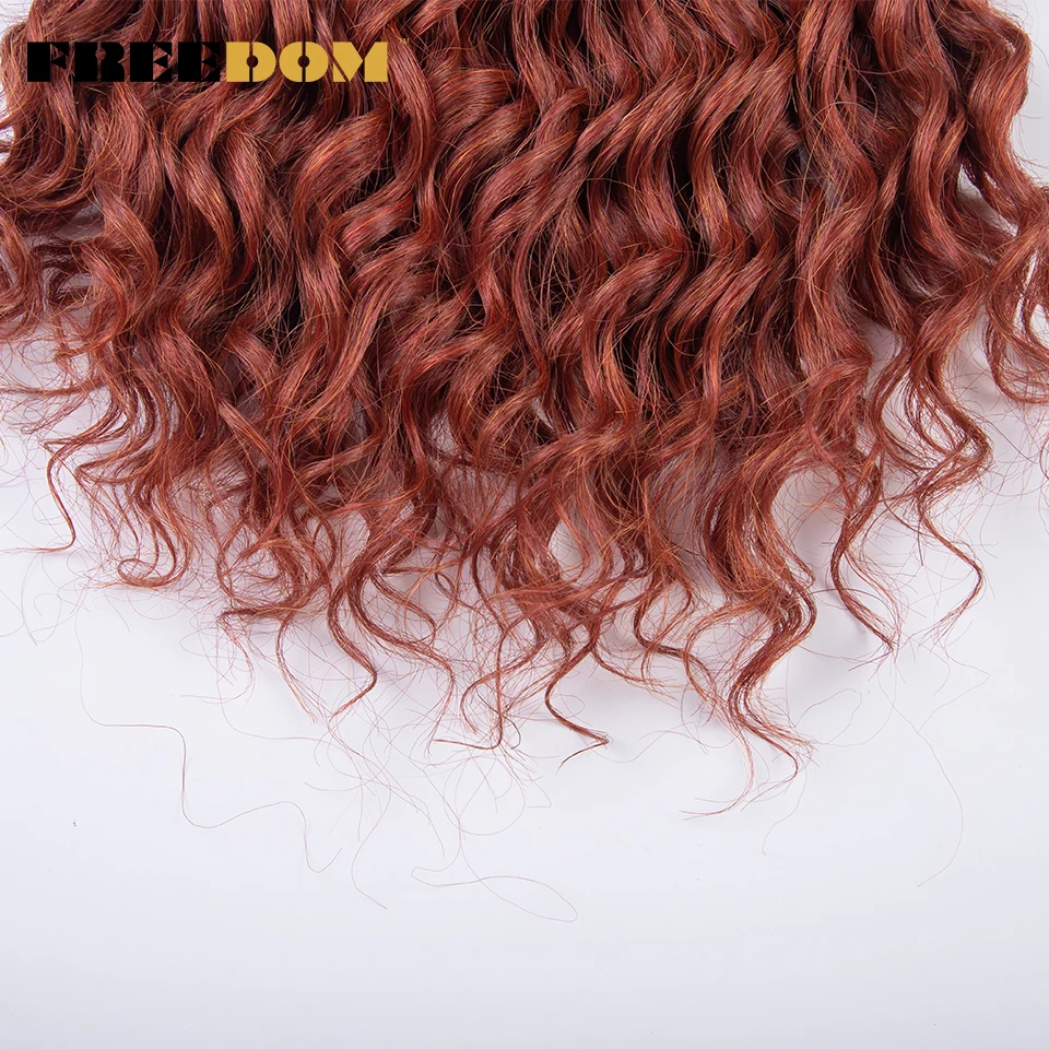 FREEDOM 10inches Synthetic Deep Wavy Twist Crochet Braids Hair Ombre Afro Curly Braiding Hair Extensions High Temperature Fiber