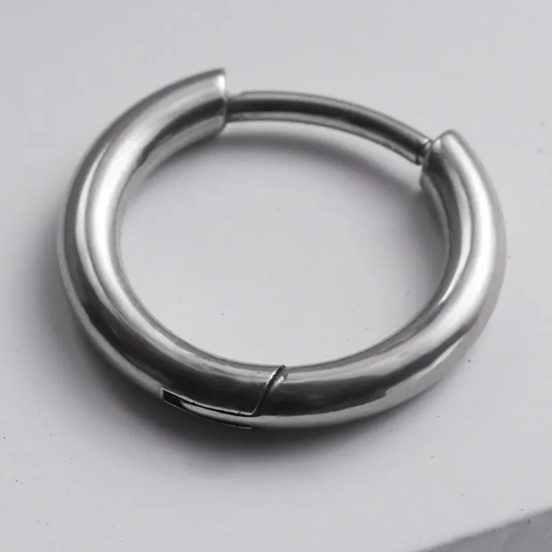 1 Pair Implant Grade F136 Titanium Minimalist Huggie Hoop Earrings Helix Rook Lobe Conch Simple Hoops Ear Piercing 8/10/12mm