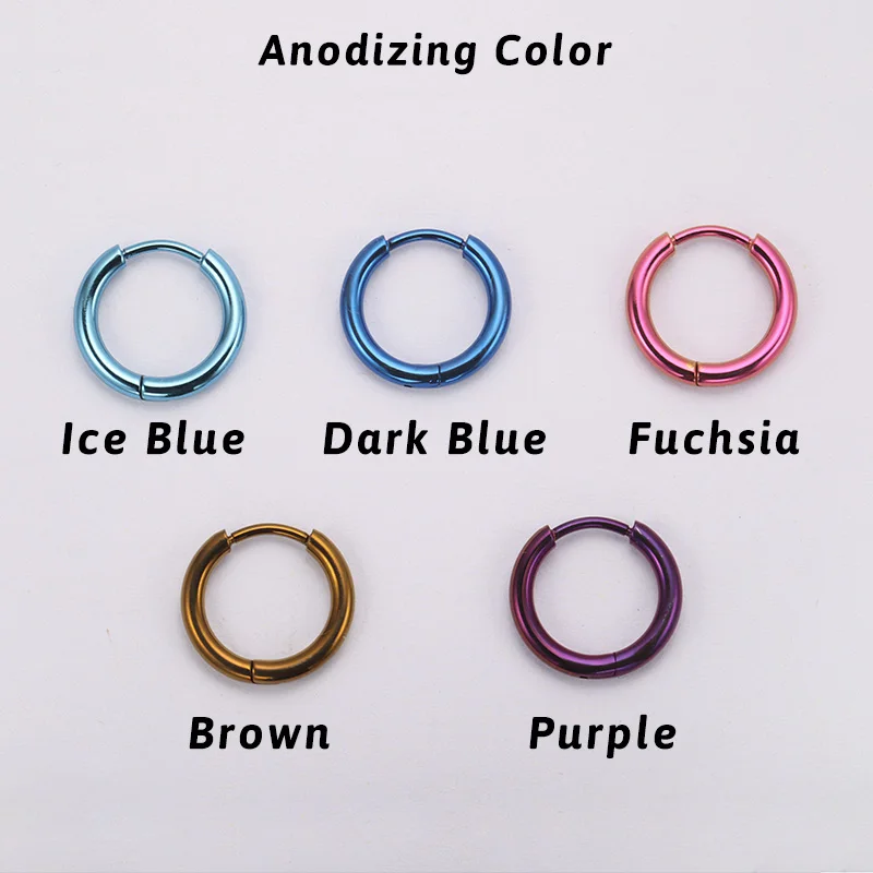 1 Pair Implant Grade F136 Titanium Minimalist Huggie Hoop Earrings Helix Rook Lobe Conch Simple Hoops Ear Piercing 8/10/12mm