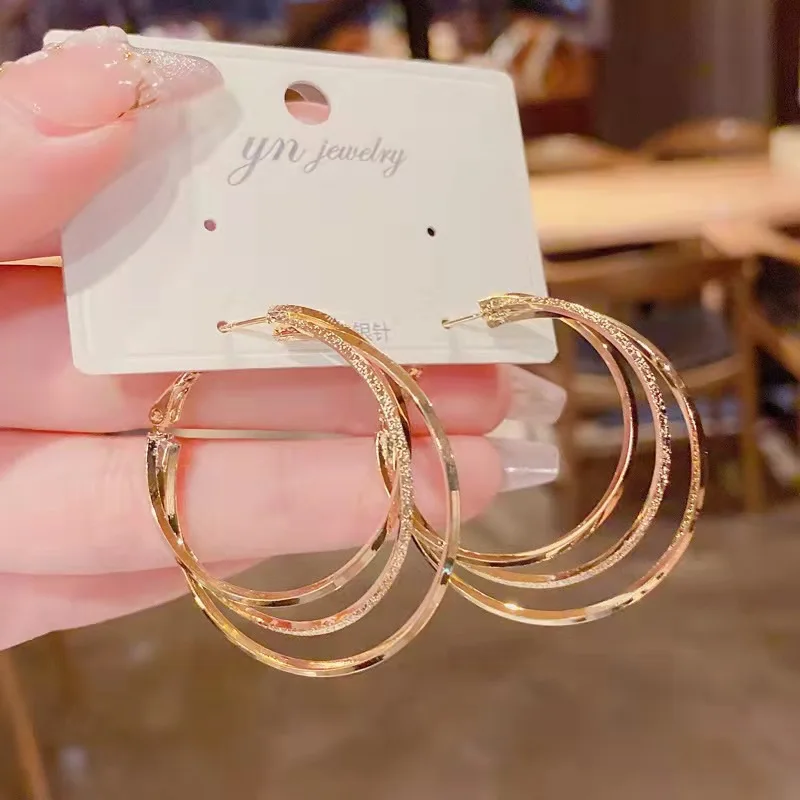 2022 New Trendy Simple Multiple Hoop Earrings For Woman Girls Geometric Irregular Fashion Earrings Party Jewelry