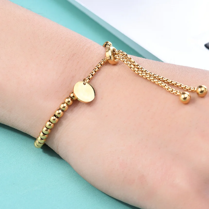 316L Stainless Steel Zircon Beads Heart Shell Bracelet Women's Fashion Trend High Jewelry Accessories SAB785