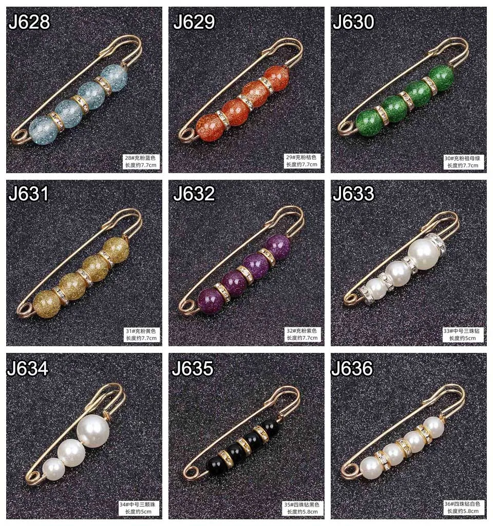 Pearl Brooch Pin For Women Scarf Double Pearl Fixed Safety Pin Accessories Clothes Buckle Clips Multifunction Brooch Clips Lapel