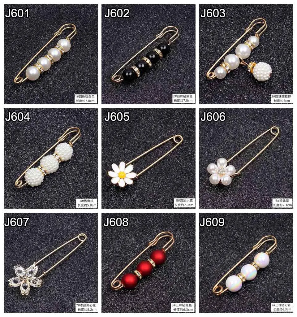 Pearl Brooch Pin For Women Scarf Double Pearl Fixed Safety Pin Accessories Clothes Buckle Clips Multifunction Brooch Clips Lapel