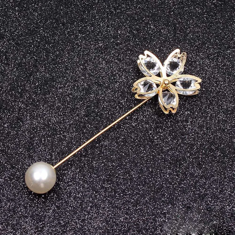 Pearl Brooch Pin For Women Scarf Double Pearl Fixed Safety Pin Accessories Clothes Buckle Clips Multifunction Brooch Clips Lapel
