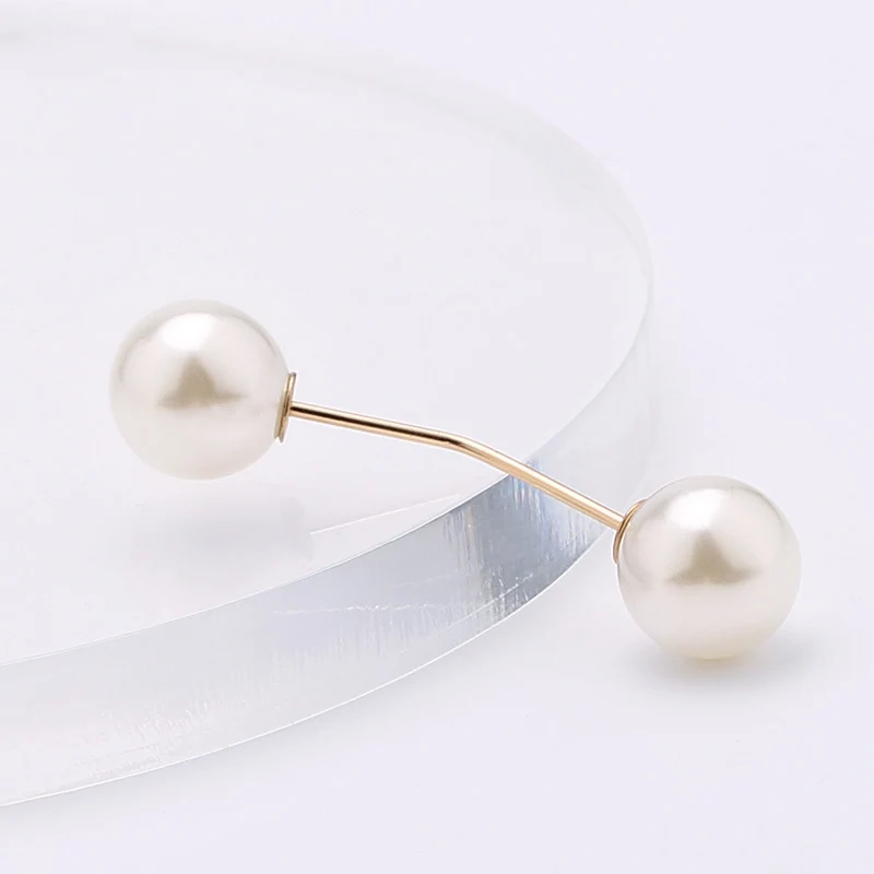 Pearl Brooch Pin For Women Scarf Double Pearl Fixed Safety Pin Accessories Clothes Buckle Clips Multifunction Brooch Clips Lapel