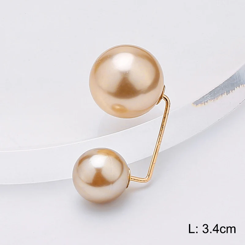 Pearl Brooch Pin For Women Scarf Double Pearl Fixed Safety Pin Accessories Clothes Buckle Clips Multifunction Brooch Clips Lapel