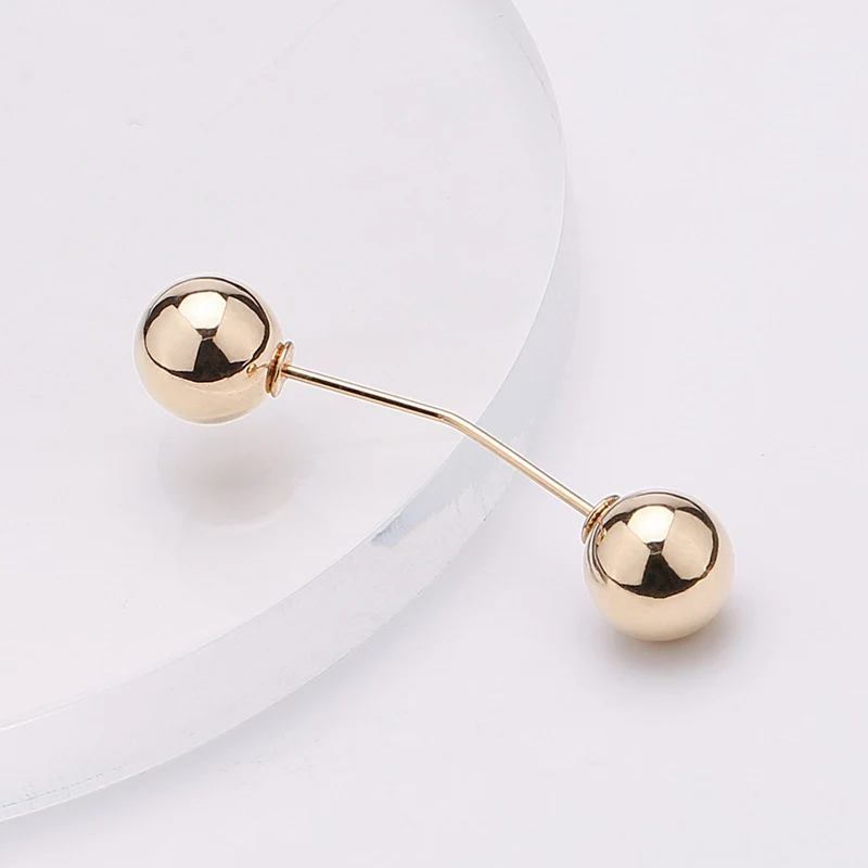 Pearl Brooch Pin For Women Scarf Double Pearl Fixed Safety Pin Accessories Clothes Buckle Clips Multifunction Brooch Clips Lapel