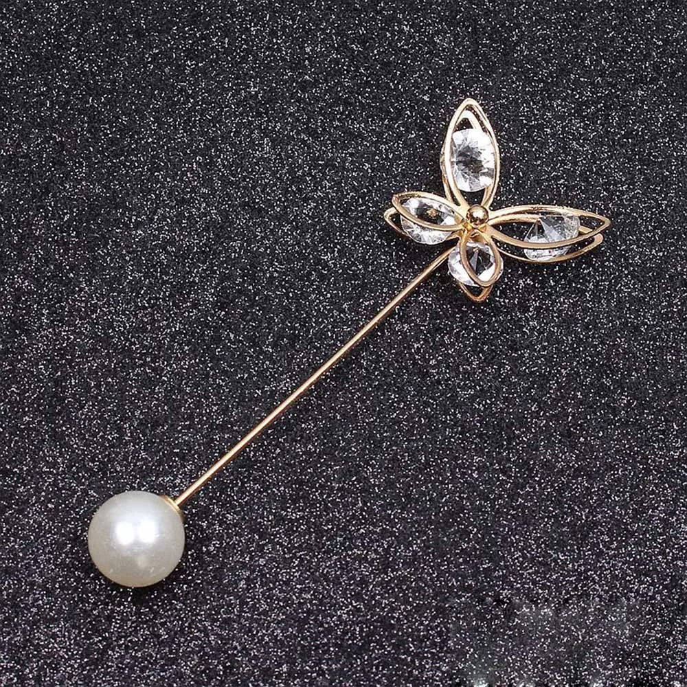 Pearl Brooch Pin For Women Scarf Double Pearl Fixed Safety Pin Accessories Clothes Buckle Clips Multifunction Brooch Clips Lapel