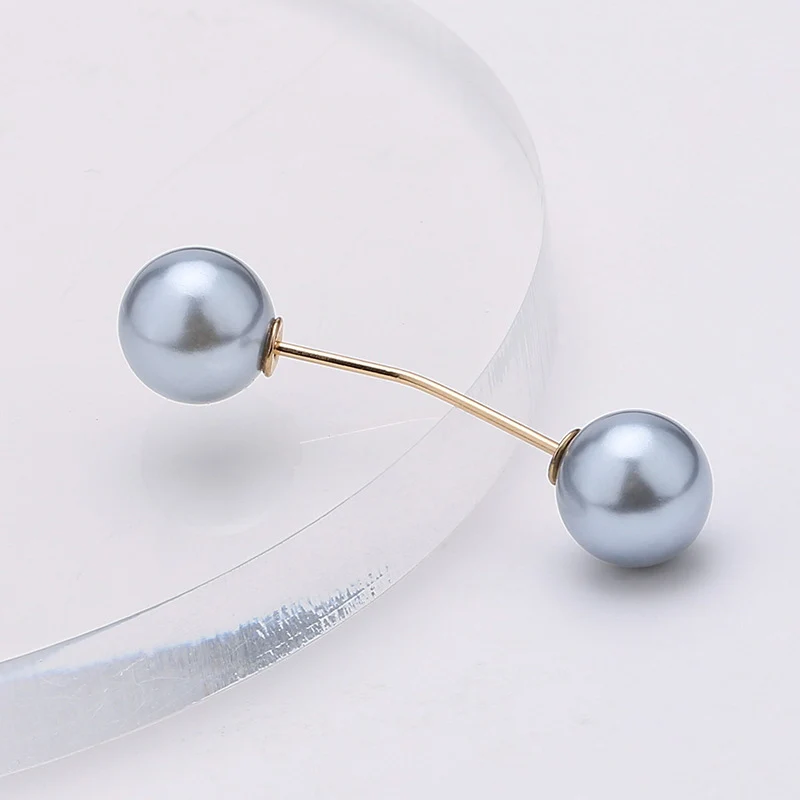 Pearl Brooch Pin For Women Scarf Double Pearl Fixed Safety Pin Accessories Clothes Buckle Clips Multifunction Brooch Clips Lapel