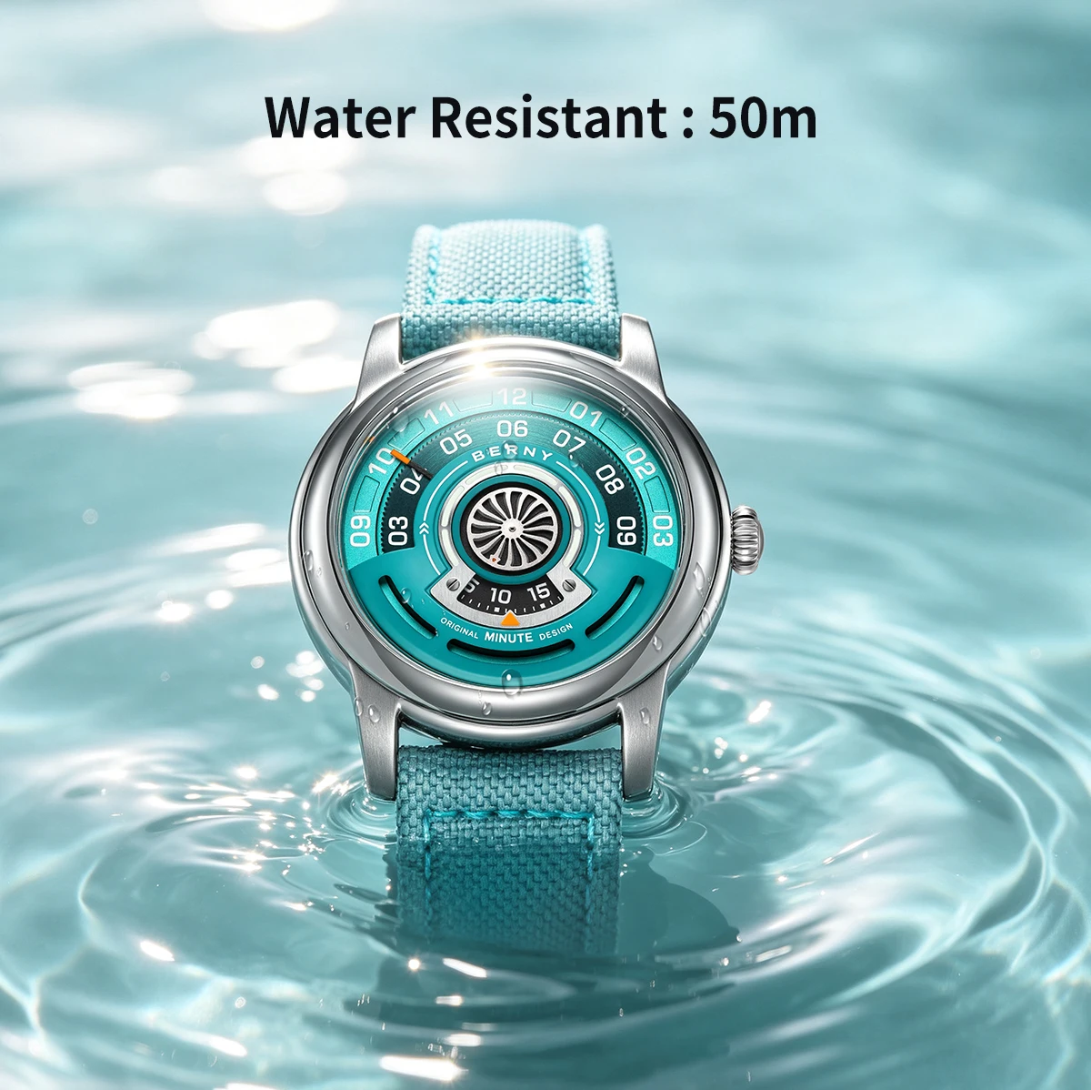 BERNY Watches for Men and Women Super Luminous 36mm Case Small Dial Automatic Mechanical Men's Watch Sapphire Casual Wristwatch
