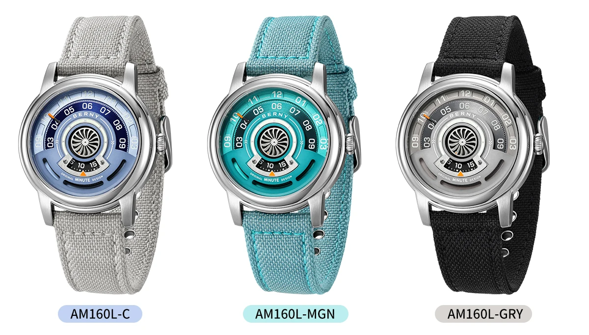 BERNY Watches for Men and Women Super Luminous 36mm Case Small Dial Automatic Mechanical Men's Watch Sapphire Casual Wristwatch