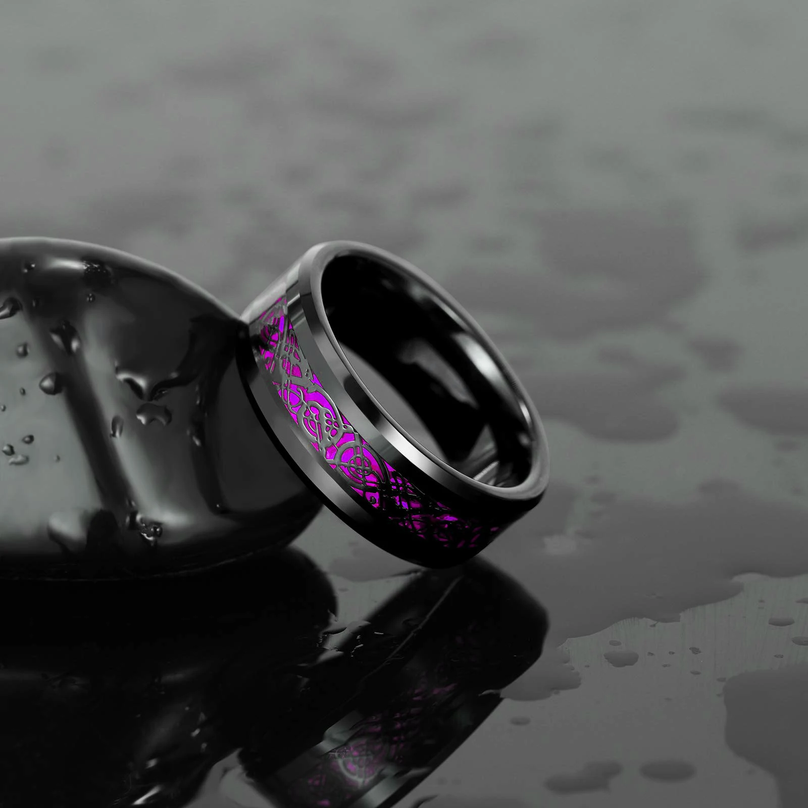 Fashion Couple Rings Vintage Stainless Steel Men Wedding Ring Elegant Women Square Cut Zircon Rings Set Engagement Jewelry Gifts