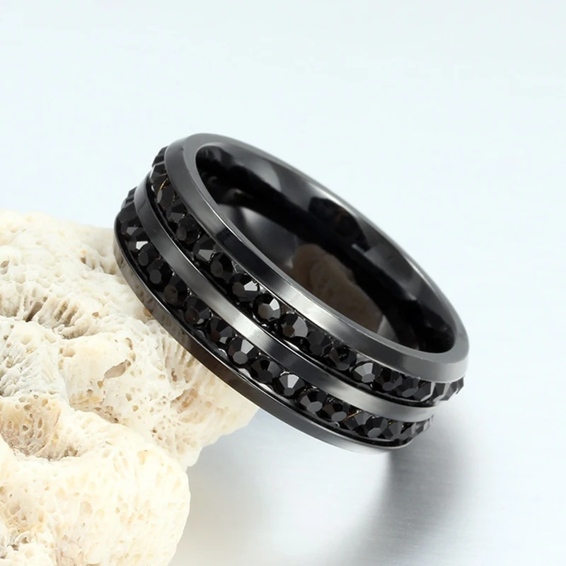 Fashion Couple Rings Vintage Stainless Steel Men Wedding Ring Elegant Women Square Cut Zircon Rings Set Engagement Jewelry Gifts