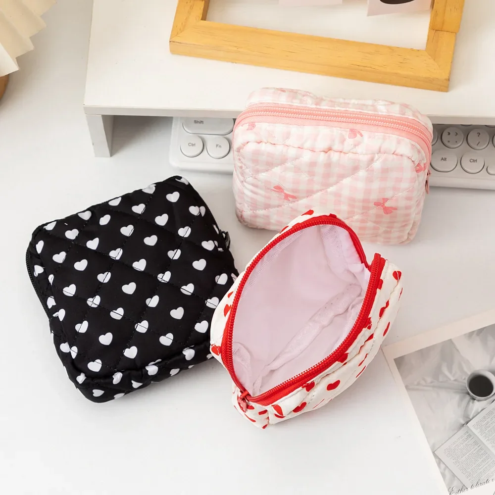 Women Sanitary Napkin Tampon Storage Bag Cute Sanitary Pad Pouches Portable Makeup Lipstick Key Earphone Data Cables Organizer