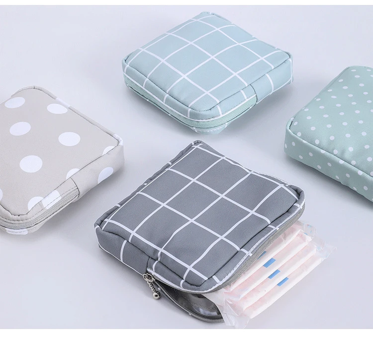 Women Sanitary Napkin Tampon Storage Bag Cute Sanitary Pad Pouches Portable Makeup Lipstick Key Earphone Data Cables Organizer