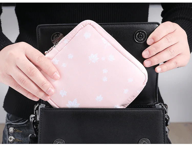 Women Sanitary Napkin Tampon Storage Bag Cute Sanitary Pad Pouches Portable Makeup Lipstick Key Earphone Data Cables Organizer