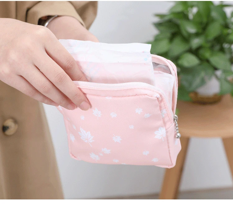 Women Sanitary Napkin Tampon Storage Bag Cute Sanitary Pad Pouches Portable Makeup Lipstick Key Earphone Data Cables Organizer