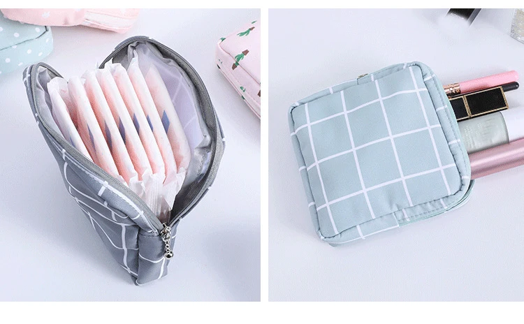 Women Sanitary Napkin Tampon Storage Bag Cute Sanitary Pad Pouches Portable Makeup Lipstick Key Earphone Data Cables Organizer