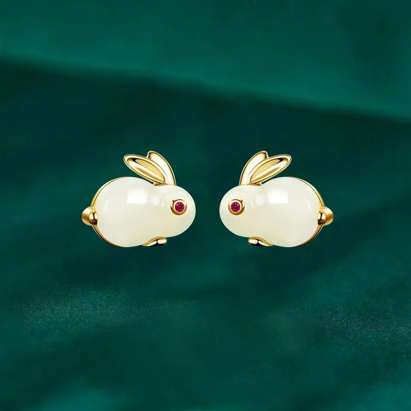 Fashion Shiny Zircon Rabbit Stud Earrings For Women Lovely Animal Bunny Rhinestone Earring Wedding Party New Year Jewelry