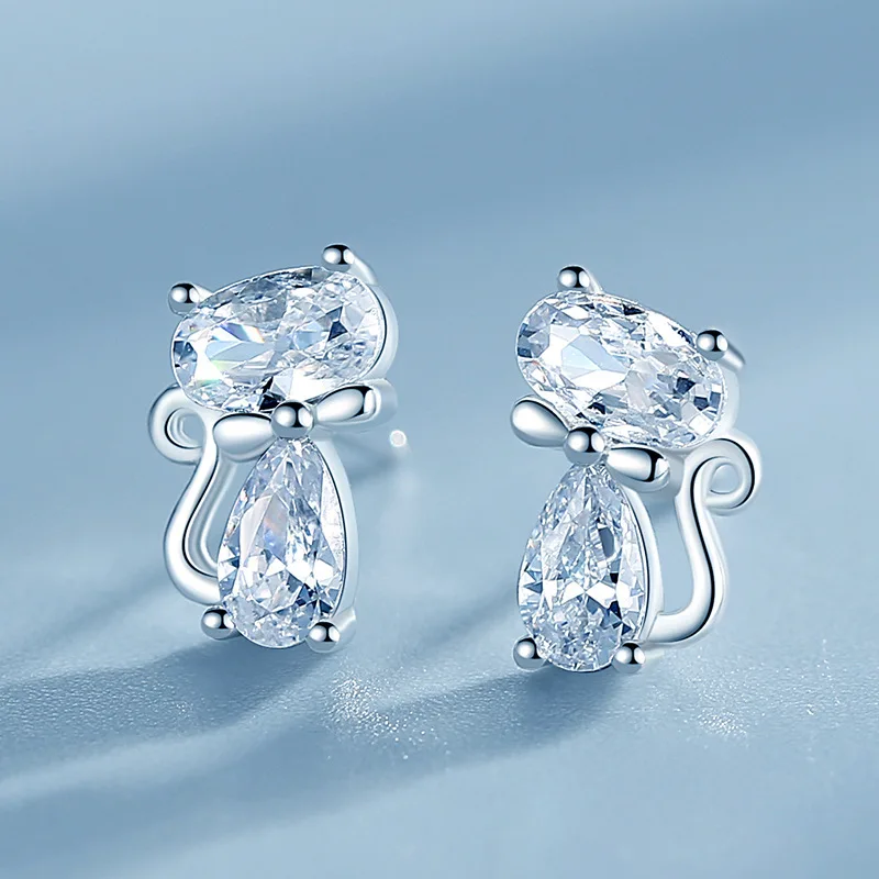 Fashion Shiny Zircon Rabbit Stud Earrings For Women Lovely Animal Bunny Rhinestone Earring Wedding Party New Year Jewelry