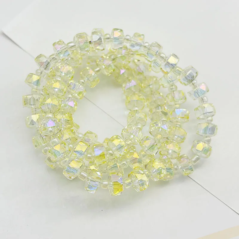 30Pcs Wheel Shape Austrian Crystal Glass Beads Flat Round 8x6mm Glass Loose Beads For Jewelry Making Bracelets Accessories DIY