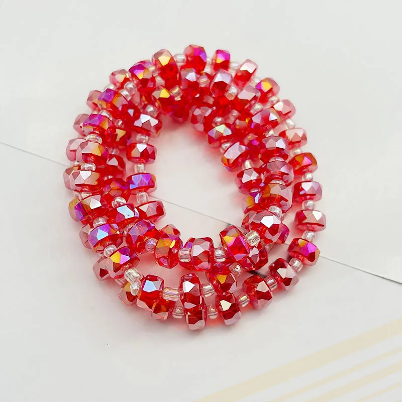 30Pcs Wheel Shape Austrian Crystal Glass Beads Flat Round 8x6mm Glass Loose Beads For Jewelry Making Bracelets Accessories DIY