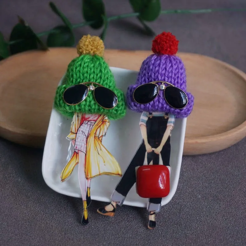 Cute Brooch For Woman Lady Acrylic Brooch Pins Suit Dress Clothing Accessories Christmas Gifts about 9cm