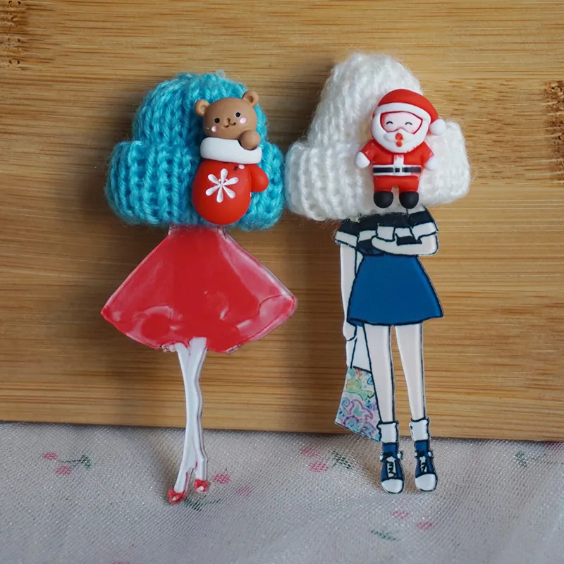 Cute Brooch For Woman Lady Acrylic Brooch Pins Suit Dress Clothing Accessories Christmas Gifts about 9cm