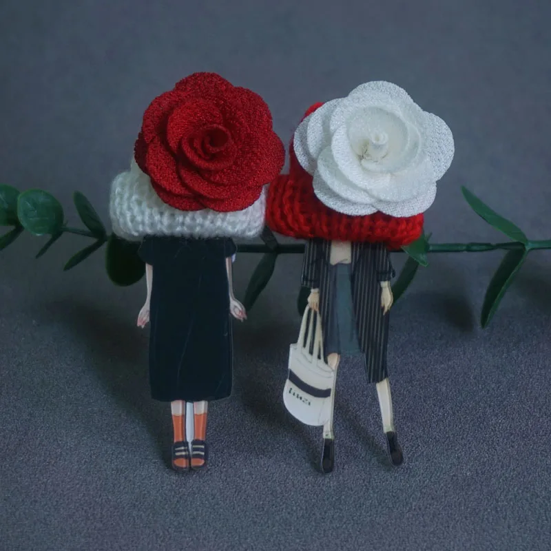 Cute Brooch For Woman Lady Acrylic Brooch Pins Suit Dress Clothing Accessories Christmas Gifts about 9cm