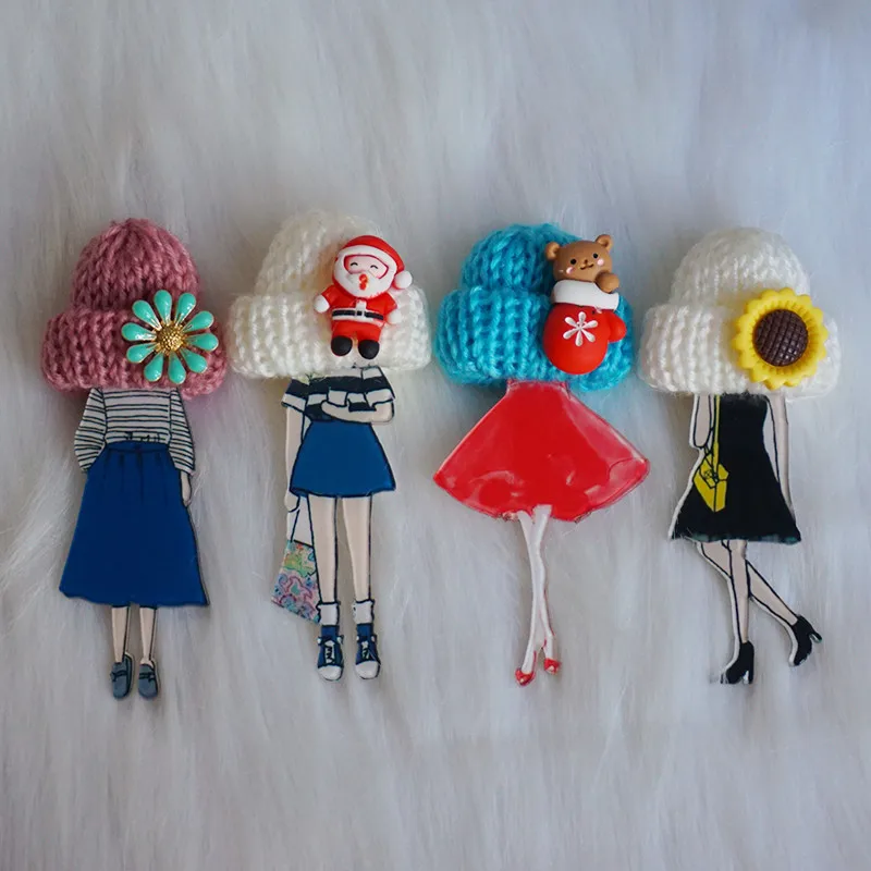 Cute Brooch For Woman Lady Acrylic Brooch Pins Suit Dress Clothing Accessories Christmas Gifts about 9cm