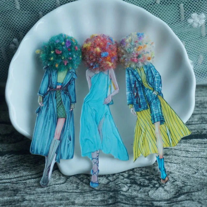 Cute Brooch For Woman Lady Acrylic Brooch Pins Suit Dress Clothing Accessories Christmas Gifts about 9cm