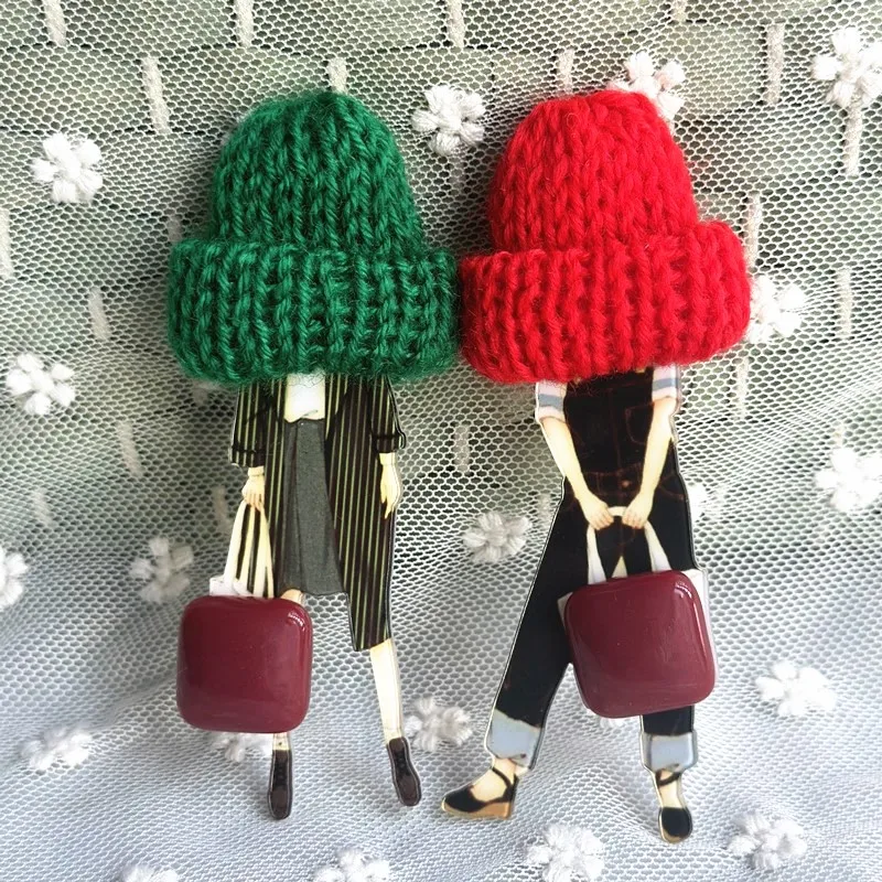 Cute Brooch For Woman Lady Acrylic Brooch Pins Suit Dress Clothing Accessories Christmas Gifts about 9cm