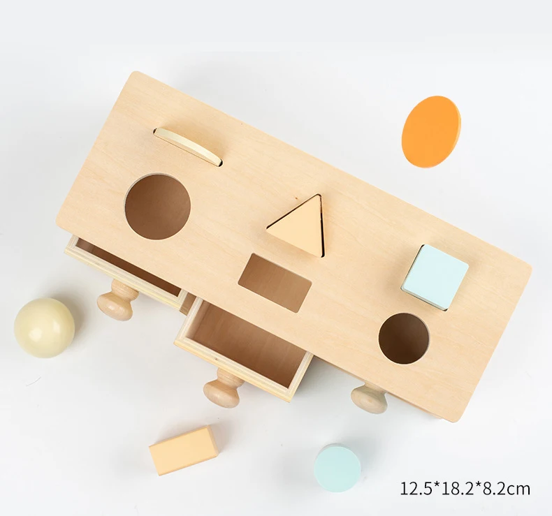 New Montessori Macaroon Color Spinning Drum Match Coin Box Permanent Box Round Rectangular Box Kids Sensory Toys for Baby Gifts