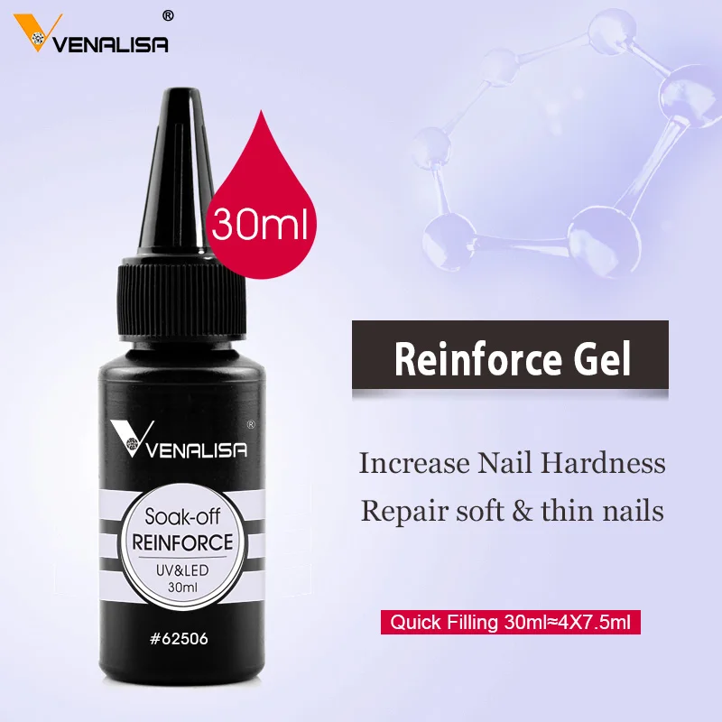 Venalisa 30ml/225g Thick Base Coat Reinforce Gel Super Quality Refill Package Soak Off UVLED No Wipe Long Wear Matt Tempered Top