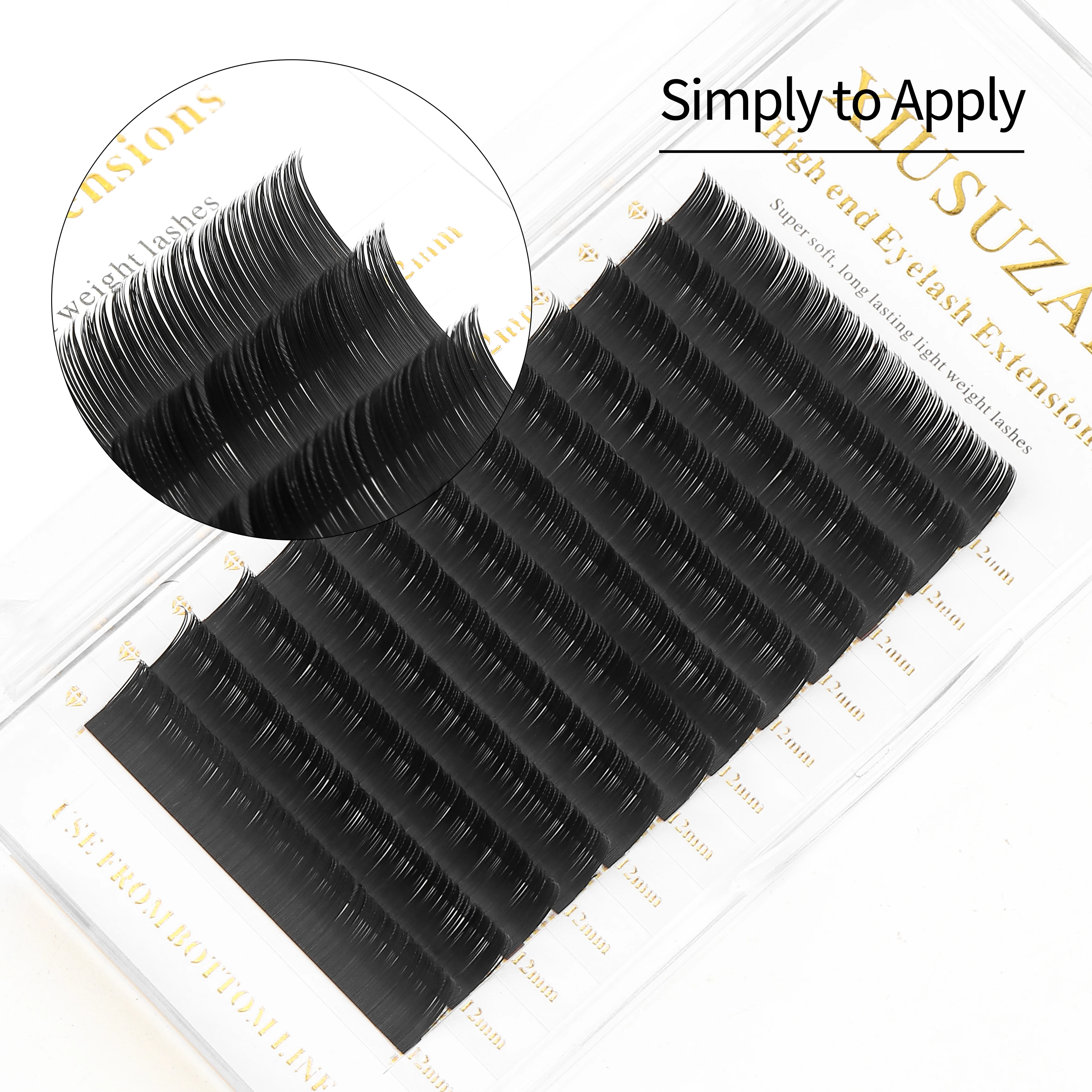 XIUSUZAKI Classic Individual Eyelash Extension Professional Soft Natural Light Matte Black Classic Volume Eyelashes Extensions
