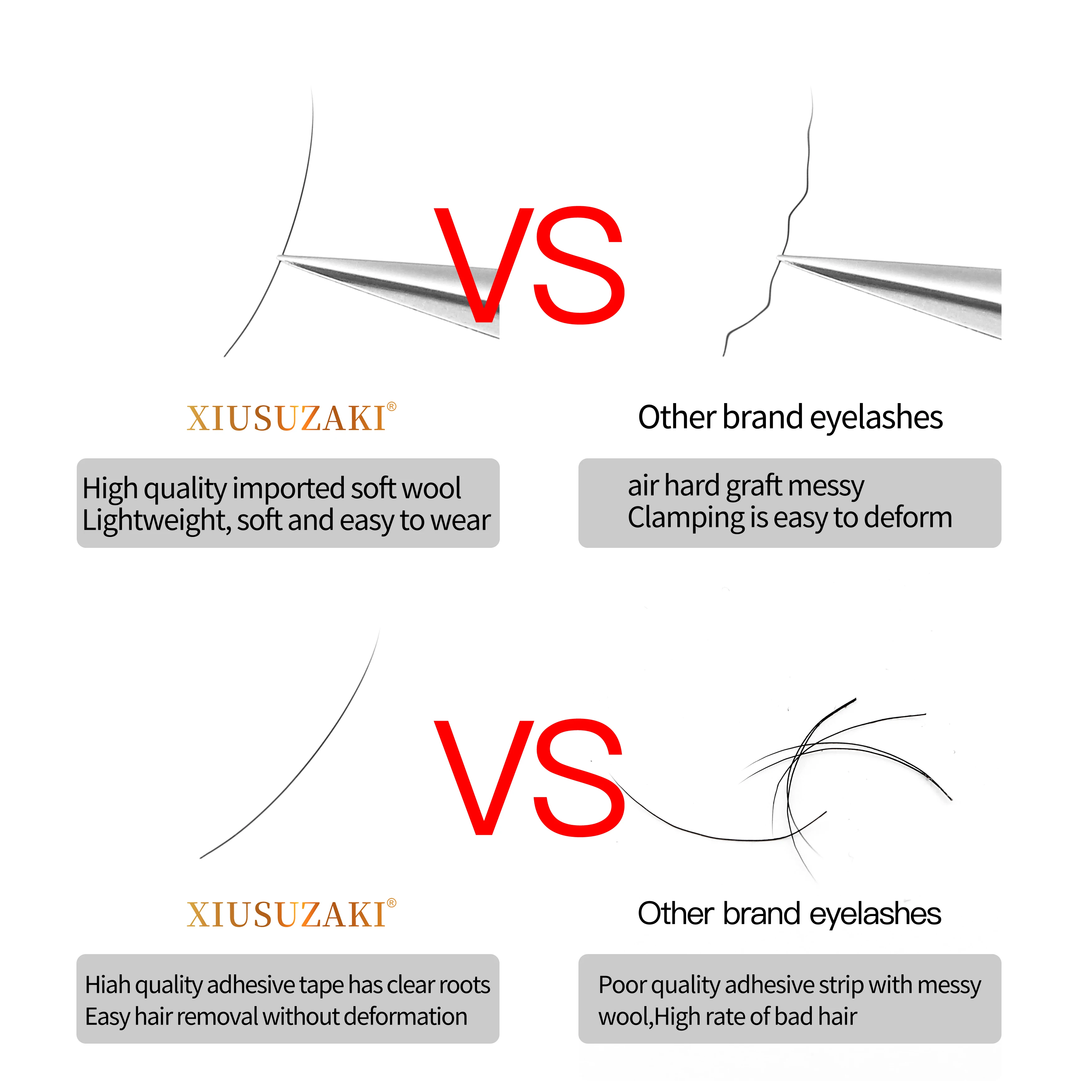 XIUSUZAKI Classic Individual Eyelash Extension Professional Soft Natural Light Matte Black Classic Volume Eyelashes Extensions