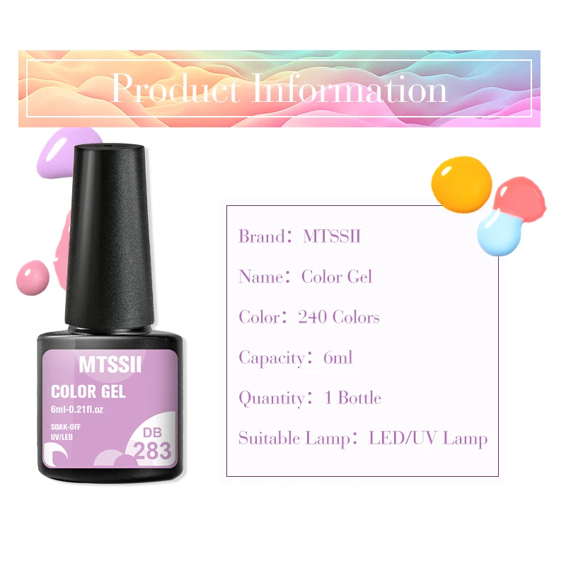 Mtssii Macaron Gel Nail Polish Spring Summer Candy Pink Blue Color For Manicure Semi Permanent Soak Off Nail Art Gel Varnishes