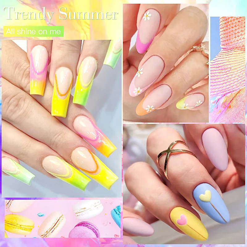 Mtssii Macaron Gel Nail Polish Spring Summer Candy Pink Blue Color For Manicure Semi Permanent Soak Off Nail Art Gel Varnishes