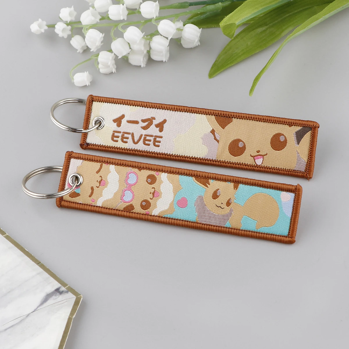 Anime Cute Animal Jet Tag Embroidery Keys Tag Women Keyring Cartoon Car Keys Fashion Jewelry Accessories Kids Gifts 1PCS