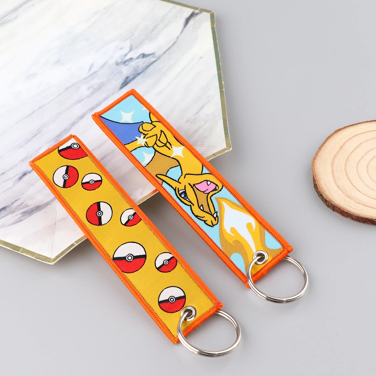 Anime Cute Animal Jet Tag Embroidery Keys Tag Women Keyring Cartoon Car Keys Fashion Jewelry Accessories Kids Gifts 1PCS