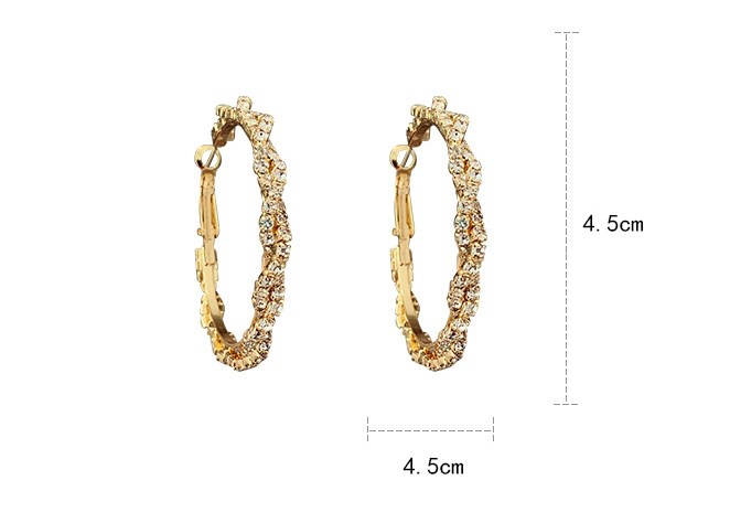 Fashion Jewelry Round Hoop Earrings Shiny Screw Crystal Earrings for Women Statement Earrings Party Gifts